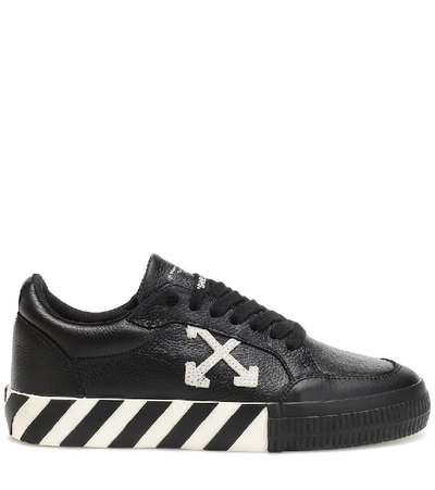 Shop Off-white Low Vulcanized Leather Sneakers In Black