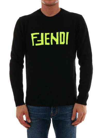 Shop Fendi Logo Sweater In Multi