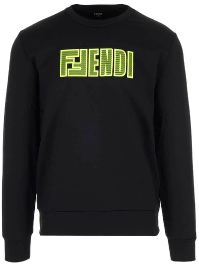 Shop Fendi Logo Sweatshirt In Black