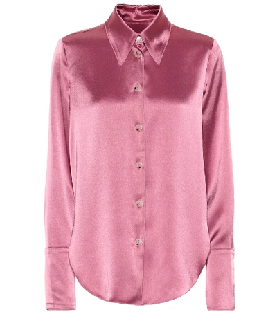 Shop Nanushka Mandine Satin Shirt In Pink