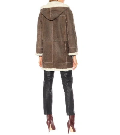 Shop Brunello Cucinelli Shearling Coat In Brown