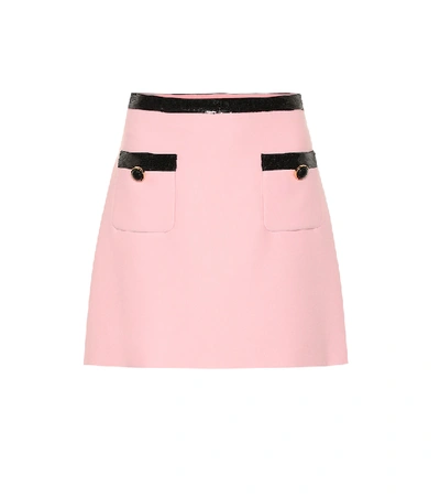 Shop Miu Miu Sequined Cady Miniskirt In Pink