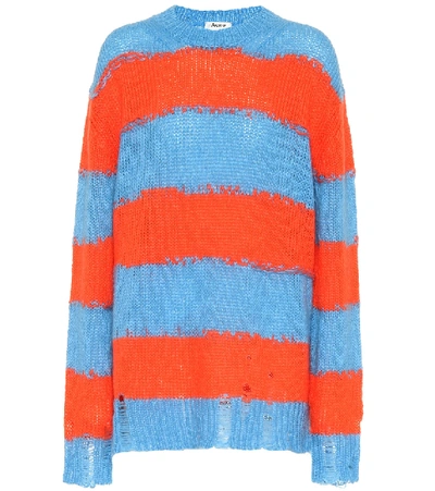 Shop Acne Studios Oversized Striped Sweater In Multicoloured