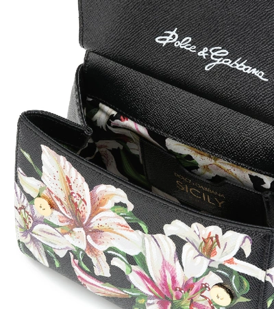 Shop Dolce & Gabbana Sicily Small Leather Shoulder Bag In Multicoloured