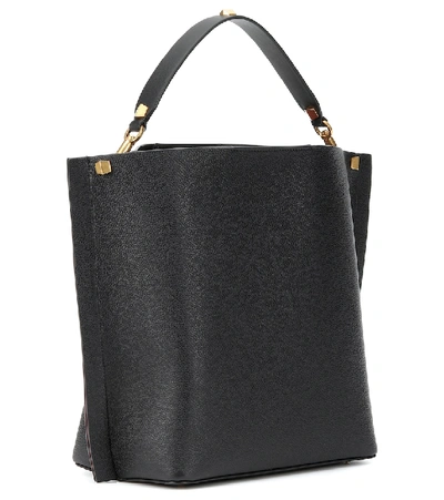 Valentino Black/Rouge Leather Medium VLOGO Escape Tote Valentino