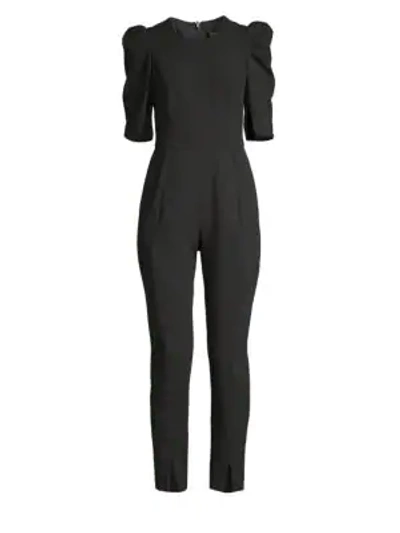 Shop Black Halo Russo Puff-sleeve Jumpsuit In Black