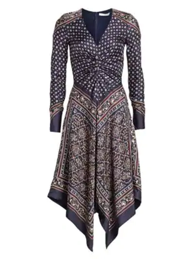 Shop Jonathan Simkhai Scarf Print Dress In Midnight Combo