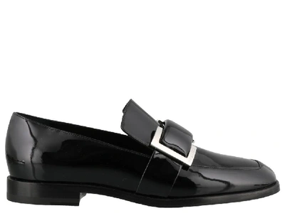Shop Sergio Rossi Top Buckle Loafers In Black