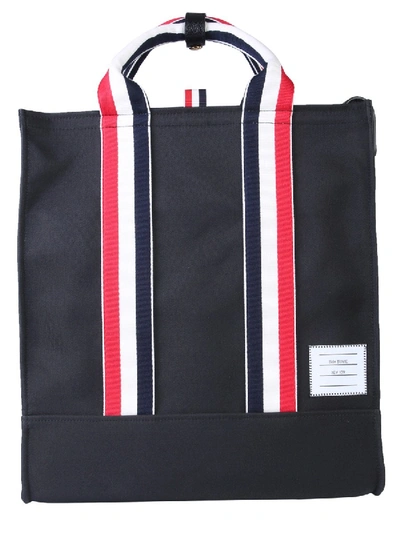 Shop Thom Browne Striped Handled Tote Bag In Multi