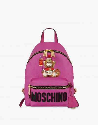 Shop Moschino Roman Teddy Bear Backpack In Fuchsia