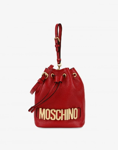 Shop Moschino Bucket Bag With Lettering Logo In Red