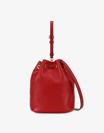 Shop Moschino Bucket Bag With Lettering Logo In Red
