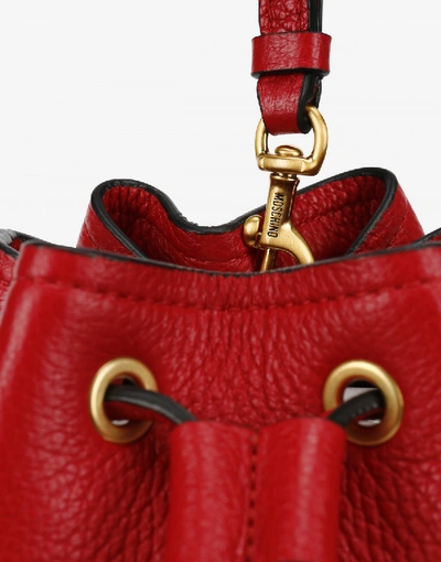 Shop Moschino Bucket Bag With Lettering Logo In Red