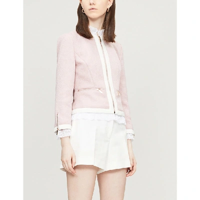 Shop Ted Baker Ennio Cropped Woven Jacket In Nude-pink