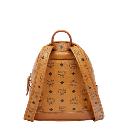 Shop Mcm Stark Classic Rabbit Backpack In Visetos In Cognac