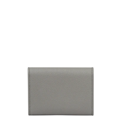 Shop Mcm Patricia Three Fold Wallet In Leather In Arch Grey