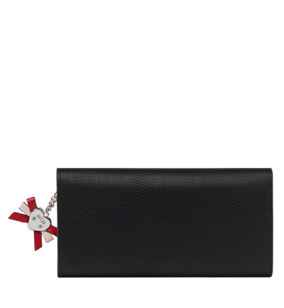 Shop Mcm Mina Heart Charm Three-fold Wallet In Leather In Black