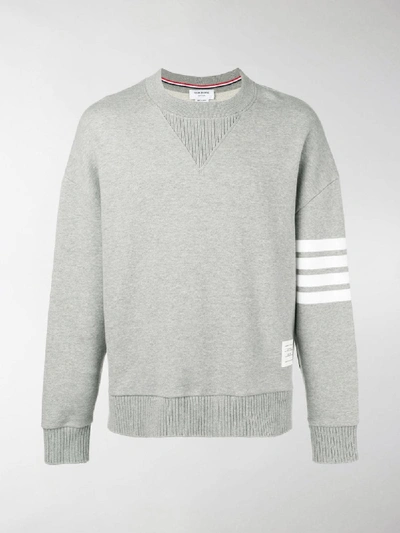Shop Thom Browne 4-bar Oversized Loopback Sweatshirt In Grey