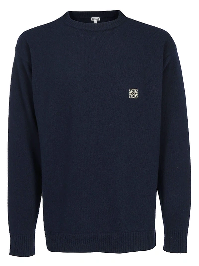 Shop Loewe Anagram Sweater In Navy Blue