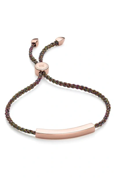 Shop Monica Vinader Linear Friendship Bracelet In Rose Gold/ Rainbow