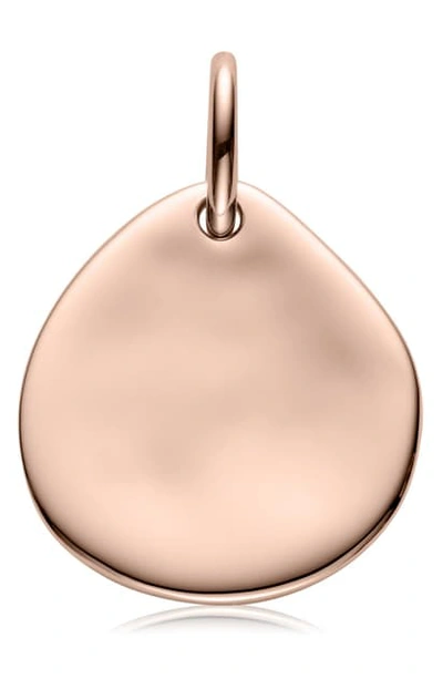 Shop Monica Vinader Engravable Siren Small Pendant Charm In Rose Gold