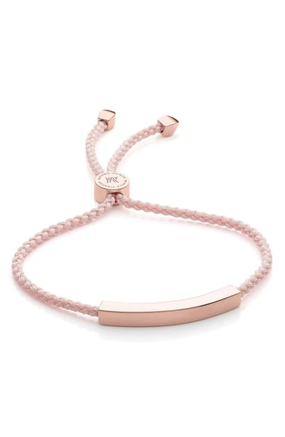 Shop Monica Vinader Linear Friendship Bracelet In Rose Gold/ Ballet Pink
