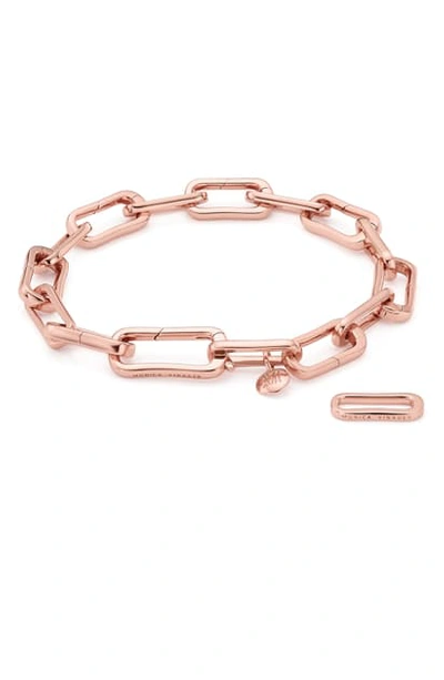Shop Monica Vinader Alta Capture Charm Bracelet In Rose Gold