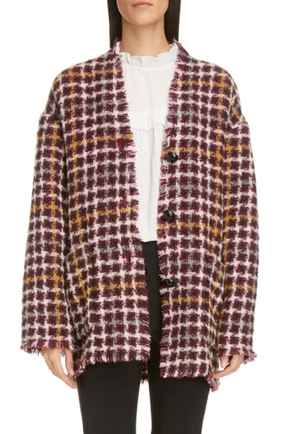 Shop Isabel Marant Tweed Jacket In Fuchsia