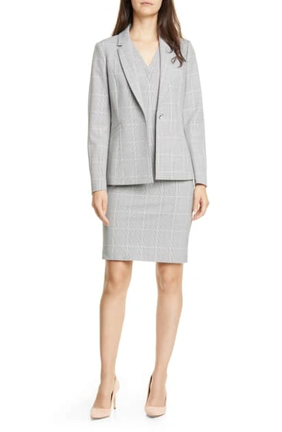 Shop Ted Baker Avril Contrast Check Jacket In Charcoal