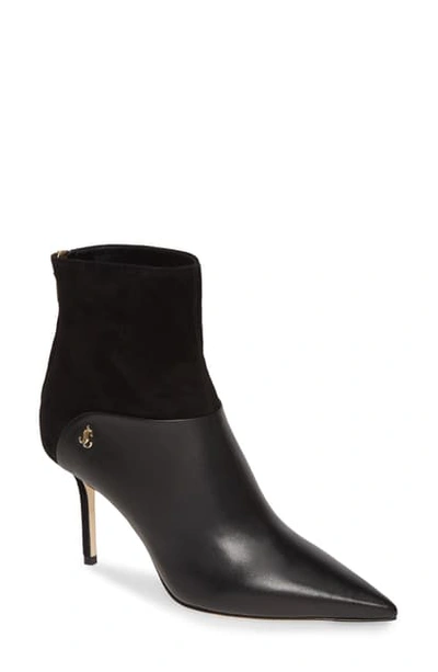 Shop Jimmy Choo Beyla Pointy Toe Bootie In Black Leather