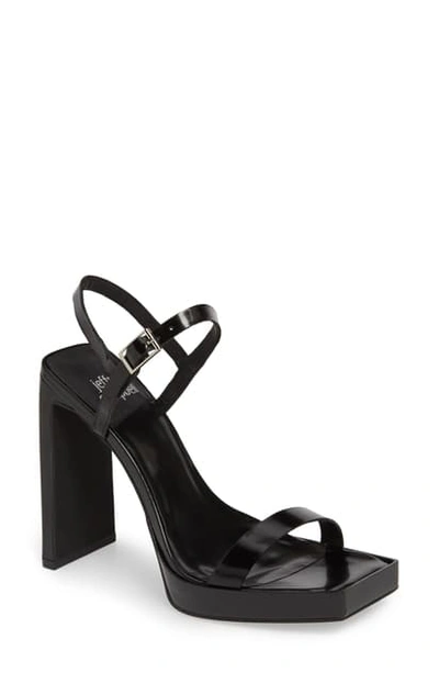 Shop Jeffrey Campbell Danceria 2 Wall Heel Sandal In White Patent/ Black