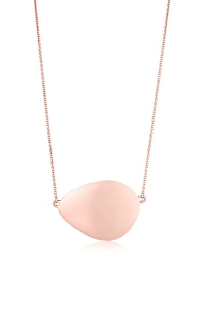 Shop Monica Vinader Nura Large Teardrop Pendant Necklace In Rose Gold