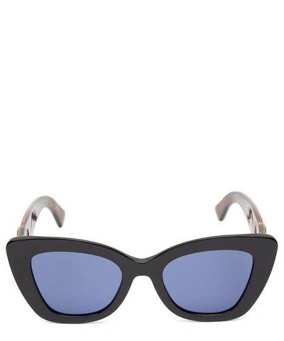 Shop Fendi Cat-eye Logo Sunglasses In Black