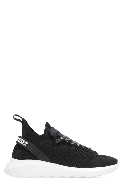 Shop Dsquared2 Speedster Knitted Sneakers In Black