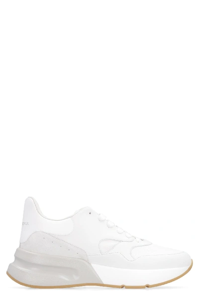Shop Alexander Mcqueen Leather Chunky Sneakers In White