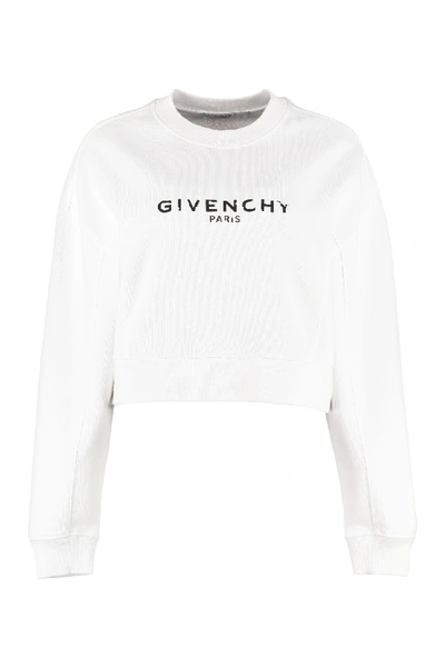 Shop Givenchy Cotton Crew-neck Sweatshirt In White