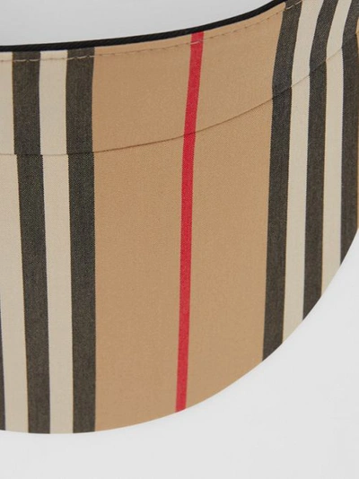 Shop Burberry Icon Stripe Visor In Archive Beige