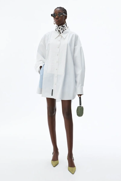 Alexander Wang Xl Cotton Tuxedo Shirt In White | ModeSens