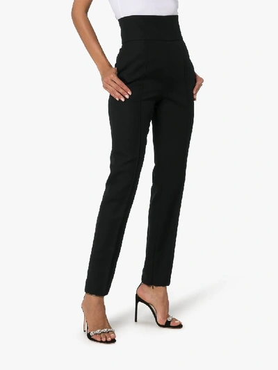 Shop Alexandre Vauthier High Waist Tuxedo Trousers In Black