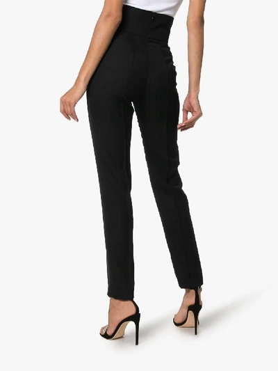 Shop Alexandre Vauthier High Waist Tuxedo Trousers In Black