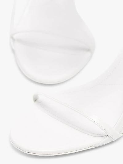 Shop Prada White 75 Patent Slingback Sandals
