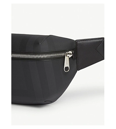 Shop Burberry Sonny London Check Belt Bag In Dark Charcoal