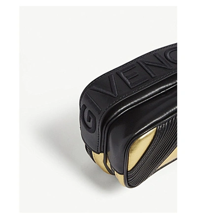 Shop Givenchy Mc3 Metallic Leather Belt Bag In Gold