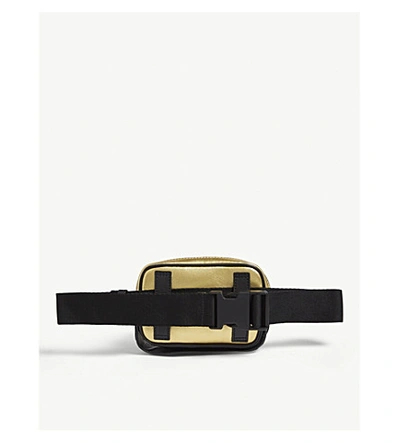 Shop Givenchy Mc3 Metallic Leather Belt Bag In Gold