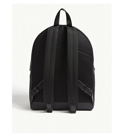 Shop Hugo Boss Crosstown Logo Embossed Leather Backpack In Black