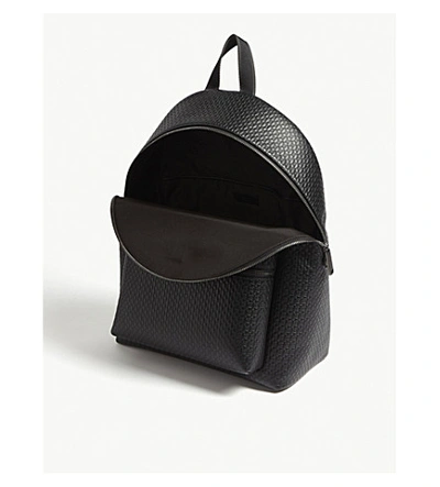Shop Hugo Boss Crosstown Logo Embossed Leather Backpack In Black