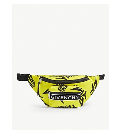 Shop Givenchy Extreme Print Belt Bag In Yellow/black