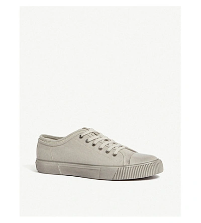 Shop Allsaints Rigg Canvas Low-top Trainers In Chalk