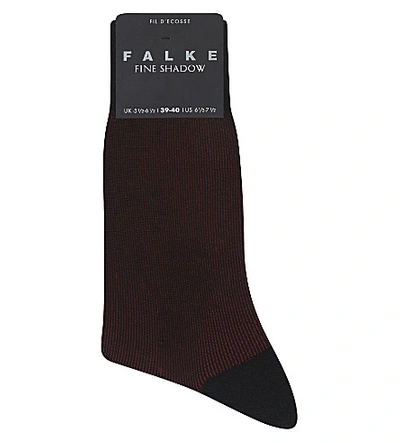 Shop Falke Fine Shadow Cotton-blend Socks In Black-aqua