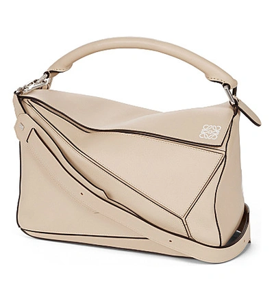 Shop Loewe Puzzle Leather Shoulder Bag In Ash